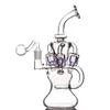 Glass Hockah Bongs Recycler Dab Rigs Bubbler Smoking Water Pipes 14mm 조인트와 오일 버너