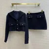 Work Dresses Navy Lapel Preppy Tweed Contrasting Skirt Is Sweet And Salty9.12