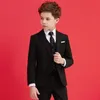 Boys Black Wedding Suit Kids Formal Blazer Clothing Set Gentleman Children Day Graduation Chorus Performance Dress Costume 240223