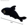 Plush dockor Black Sharkitty Heyhey Plush Toy Creative Cartoon kring Plush Filling Doll Kawaii Toy Sleep Pillow Cushion Q240227