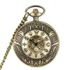 Pocket Watches Chinese Zodiac Hollow Quartz Watch Necklace Chain Pendant Womens Men Gifts