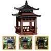 Decorazioni da giardino Padiglione Bonsai Piccoli ornamenti Micro Paesaggio Paesaggistica Statua Desktop Pagoda Simulazione all'aperto