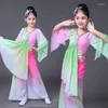 Stage Wear Meninas Estilo Chinês Hanfu Trajes de Dança Nacional Manga Crianças Clássica Yangko Roupas Modernas