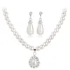 Ketting Oorbellen Set Licht Luxe Retro Bruids Tweedelige Bruiloft Avondjurk Ronde Hals Accessoires