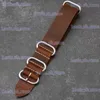 Titta på band Handgjort läderband 18 20 22 24 26mm Vintage Frosted Top Layer Cowhide Strap Brown Black Men Armband T240227