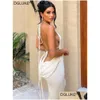 Robes décontractées de base été dos nu robe maxi fête élégante pour les femmes luxe chic femme longue soirée mariage cocktail 221121 Dro Dhnmk