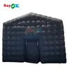 Tents And Shelters SAYOK Black Inflatable Dome Tent Nightclub Portable Wedding Cube Square Party Pavilion For Outdoor Event Stage Show