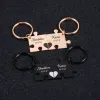 Chaines 2 PCS Pléchange personnalisé pour couple Cadeau de la Saint-Valentin personnalisé pour mari petit ami copine Accessoires de chaîne de clés