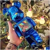 Киноигры Bearbrick 28Cmviolent Bear Строительные блоки Гальваника JSB Светящаяся трендовая кукла Ручная работа Украшения для слепых коробок Drop D Dhzs1