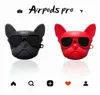 Pour airpods case airpods pro luxe mignon ins 3D bouledogue chien coque en silicone pour Airpods 1 2 Bluetooth écouteurs accessoires couverture Bag1695942
