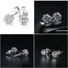 Stud Fashion Classic Shining Crystal Earrings Sier CZ Zircon Bling Diamond Earings Earring Ear Rings smycken för kvinnor Drop Delivery Dhqhj