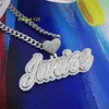 Bijoux de luxe Hip Hop, pendentif Moissanite scintillant en argent Sterling 925, pendentif avec nom personnalisé VVS Moissanite, collier avec lettres personnalisées