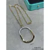 TiffanyJewelry Tiffanybrelete Heart Gold Gold Ожерелье дизайнерские украшения роскошные ювелирные украшения для женщины красочное ожерелье для половины алмаза New Lockv Gold Elecloplated