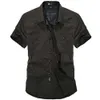 Mode Katoen Casual Shirts Zomer Mannen Plus Size Losse Baggy Korte Mouw Kraag Militaire Stijl Mannelijke Kleding 240219