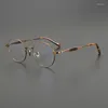 Sunglasses Frames Niche Pure Titanium Glasses Frame Round Retro Fashion Full Big Face Optical Prescription Personality Literary Man