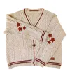 Cardigãs femininos com frente aberta e estrelas bordadas, cardigãs de malha com botão, suéter externo