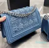 2024 Designerskie kobiety dżinsowe torba crossbody Paris marka Tassels pikowane torebki klapy Lady Srebrna łańcuch płótna torebka na ramię luksusowe torby