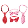 Collari per cani 2 set Cravatte per San Valentino Cravatte per gatti con fiocco Festival con colletto regolabile San Valentino romantico e