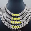 Pass Diamond Tester 925 Silver Cuban Link Necklace Iced Out 10mm 12mm 13.5mm 15mm 2 Rows Hip Hop Vvs Moissanite Cuban Chain