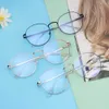 Gözlük çerçevesi moda vintage bilgisayar yuvarlak metal gözlükler ultra ışık çerçevesi mavi anti-ışık gözlükleri göz koruması