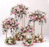 Dekorativa bröllopskolumner Pillars Metal Gold Wedding Flower Stands Bouquet Decorations Centerpiece Vase 000583835303