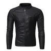 PU Casual Leder Jacke Männer Frühling Herbst Mantel Motorrad Biker Slim Fit Outwear Männlich Stehen Kragen Solide Plus Größe M3XL 240223