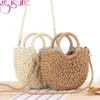 TOTEES GUSURE HANDMADE HALLOUND RATTAN WOVEN STR CROSSBODYバッグサマービーチ女性メッセンジャーショルダーバッグガールズスモールハンドバッグ012207E