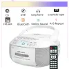 Player CD Player Boombox Player Combo مع Bluetooth ، راديو AM/FM ، صوت استريو مع التحكم عن بُعد ، محرك AUX/USB ، تسجيل الشريط