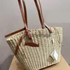 Strandpåsar raffia designer halm totes vävd väska axel crossbody enkla atmosfäriska handväskor plånbok purséer för helgdagar 230615H24227