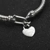 Chaîne Designer Populartitanium câble en acier fil couleur or amour coeur charme bracelet bracelet avec fermeture à crochet pour femmes hommes bijoux de mariage cadeaux H24227