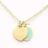 Pendentif Colliers Gold Double Love Collier Valentine Fête des mères Cadeau Designer Boîte à bijoux H24227