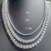 Hot Sale Chain/Armband 2mm-5mm Bredd Sterling Sier D Color Moissanite Tennis Link Chain Necklace