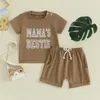 Clothing Sets Toddler Baby Girl 2 Piece Summer Outfit Short Sleeve Mama S Ie T-shirt Top And Drawstring Shorts Set