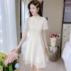 Party Dresses Summer White Floral Chiffon Casual Festival Dress Women Elegant Bodycon Chic Long 2024 Korean Fashion Dance