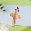 Colares de pingente Colar de cruz de madeira de oliveira com cordão orando para o dia dos namorados aniversário de casamento de natal adolescentes