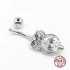 Sieraden hellolook schattige uil navel ringen 925 sterling zilveren buikring voor vrouwen navel piercing body sieraden