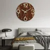 Wall Clocks Office Clock Modern 12 Inch Wooden With Glow-in-the-dark Numbers Silent Home Decoration Mute For Room