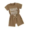 Zestawy odzieży maluch dziewczynka 2-częściowa letnia strój z krótkim rękawem mama S tj. T-shirt top