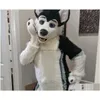Талисман Ew Furry White Wolf Husky Dog Костюмы Реквизит для фильмов Показать Хэллоуин День рождения Открытый мероприятие Прямая доставка Одежда Dhrev