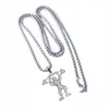 Pendentif Colliers Accessoires de fitness Hommes musclés forts Soulevant Barbell Collier en métal Symbole de puissance Bijoux de gymnastique