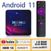 Receivers Lemfo H96 Smart Tv Box Android 11 4G 32Gb 64Gb Wifi 2.4G i 5.8G 4K Hd Youtube Usb 3.0 Google Play odbiornik Bluetooth odtwarzacz