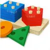 Montessori 나무 분류 쌓아 쌓는 장난감 장난감 퍼즐 유아 및 어린이 유치원 고급 모터 스킬 장난감 1 년 240223