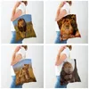Shopping Bags Double Print African Brave Lion Shopper Bag For Women Reusable Fashion Wild Animal Lady Canvas Tote Handbag