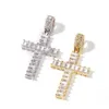 Anpassad design koppar med 5A Cz diamant cross mässing hänge för mans hiphop smycken