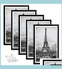 Cadres et moulures Cadre photo Galerie d'affichage Montage mural Po Crafts Case Décorations pour la maison Noir Blanc 4 tailles pour Ch Edibles7672451