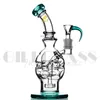 9 inch Faberge Fab Ei Waterpijpen Glazen Waterpijpen Zwitserse Perc Recycler Waterleidingen 14.4mm Gezamenlijke Booreiland Douchekop Percolator Dab Rigs Gratis schip