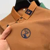 100% pure cotton deer head embroidered polo shirt short sleeved mens high-end brand T-shirt summer casual fashion Paul shirt 240227