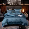 Comforters & Sets Home Textiles Egyptian Cotton Bedding Set Pure Colors Embroidery Bed Duvet Er Sheet High End Premium King Queen Size Dhwkb