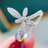 Wedding Rings Japanese And Korean Simple Small Fresh Sweet Butterfly Sterling Silver Ring Does Not Fade Open Hand Jewelry Valentine's Day