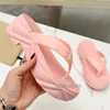 Summer Luxury Womens designer slippers platform shoes Ladies sandals toe clip waterproof Letter Fashion Sandals rubber flip flops Sexy Party shoes Thick heel 5.2cm